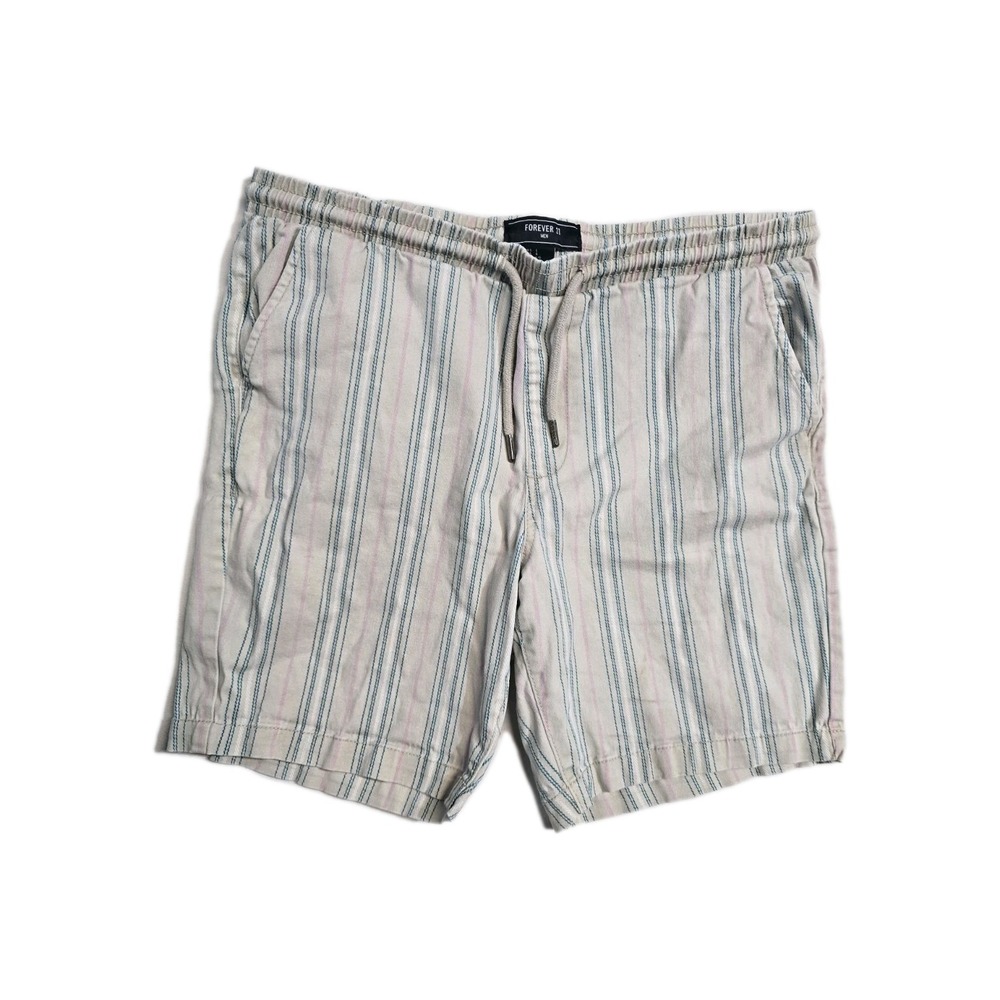 Forever21 Mens Shorts Size L Color Brown Striped Multicolor Drawstring
